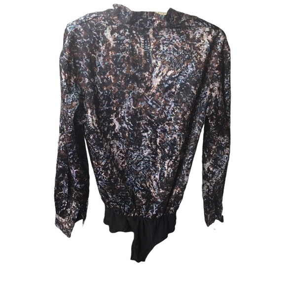 ASTR the Label Yvette Bodysuit Sequins Print Size XS New - Picture 3 of 4